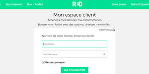 interface de l'espace client Red by SFR
