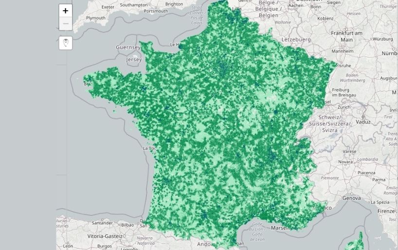 Carte du réseau 4G Free