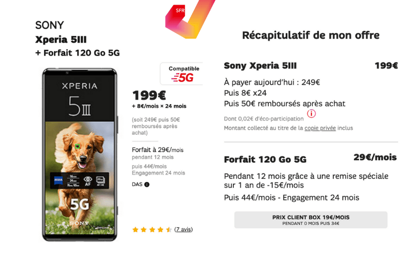 Offre SFR x Sony Xperia 5III : un casque offert jusqu’au 31/12