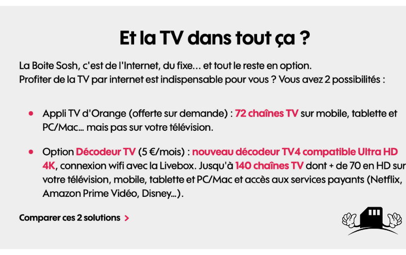 La TV avec la boite Sosh