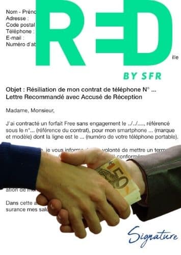 illustration remboursement de ses frais de résiliation après avoir résilier box RED