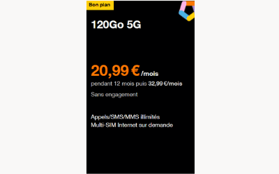 Forfait 5G 120Go d'Orange