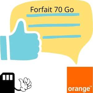 Les avantages du forfait 70 Go Orange