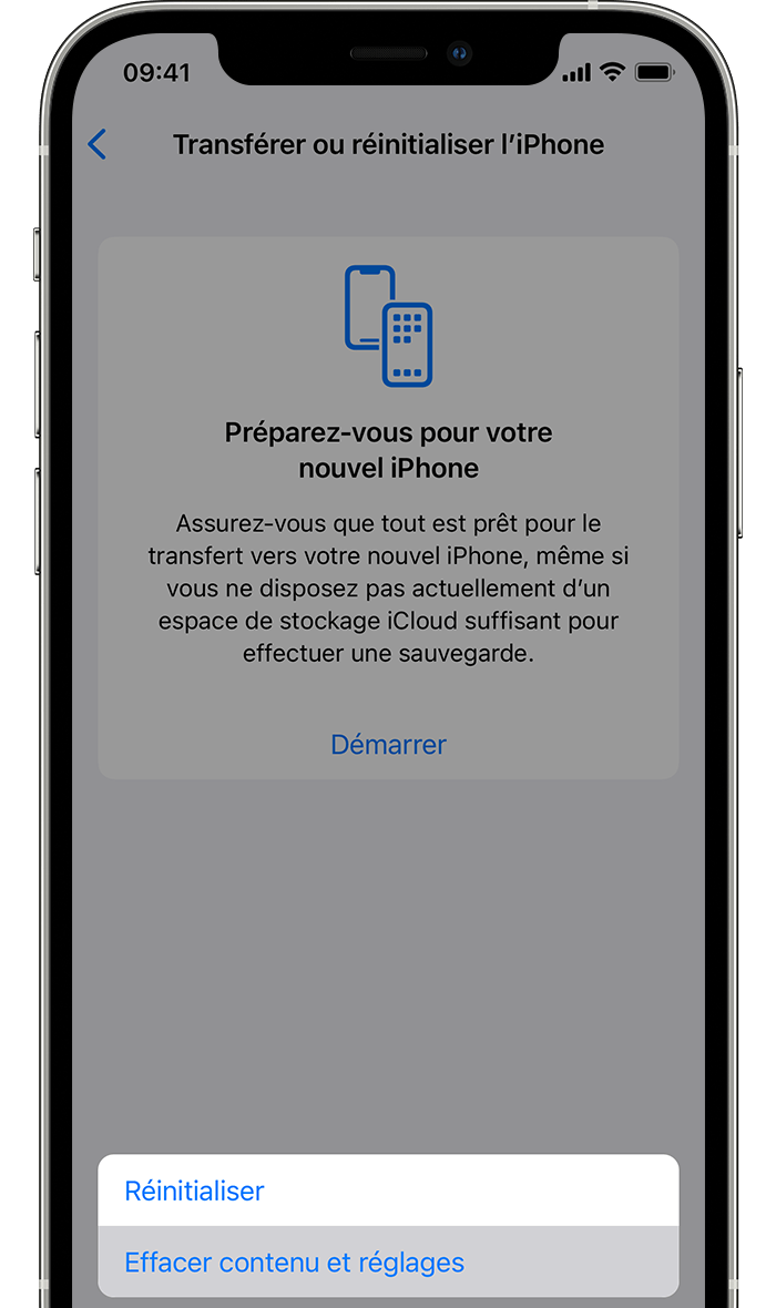 Réinitialiser un iPhone