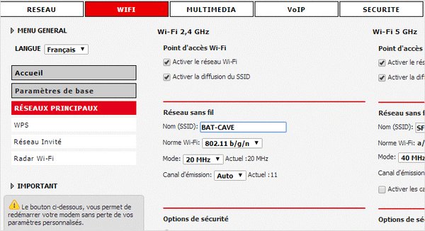 Modifier le mot de passe de votre réseau Wifi RED avec un modem THD