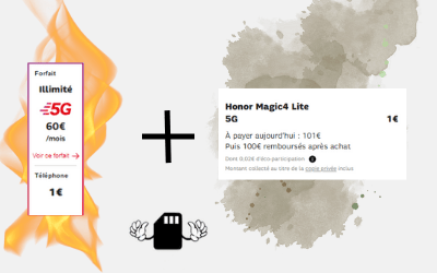 forfait 5G illimité avec Honor magic4 Lite chez SFR