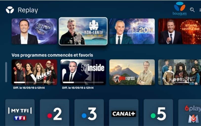 Interface Replay Bouygues Télécom