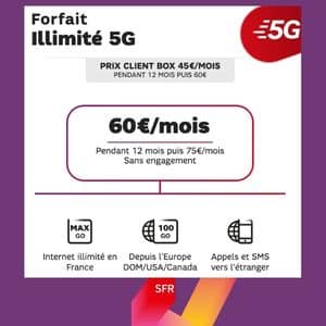 Le Samsung Galaxy S22 avec le forfait SFR 5G illimité