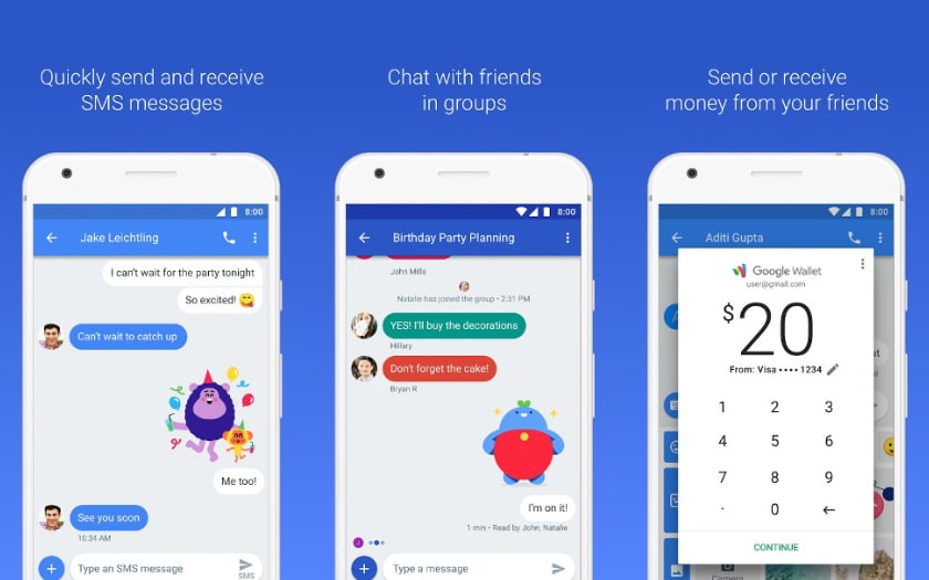 Interface d'android message