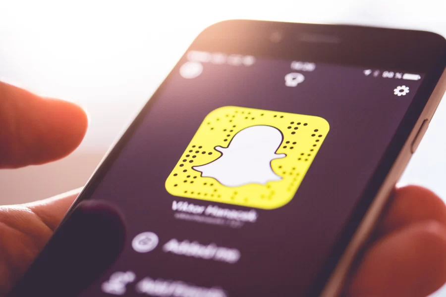 Application snapchat sur un smartphone