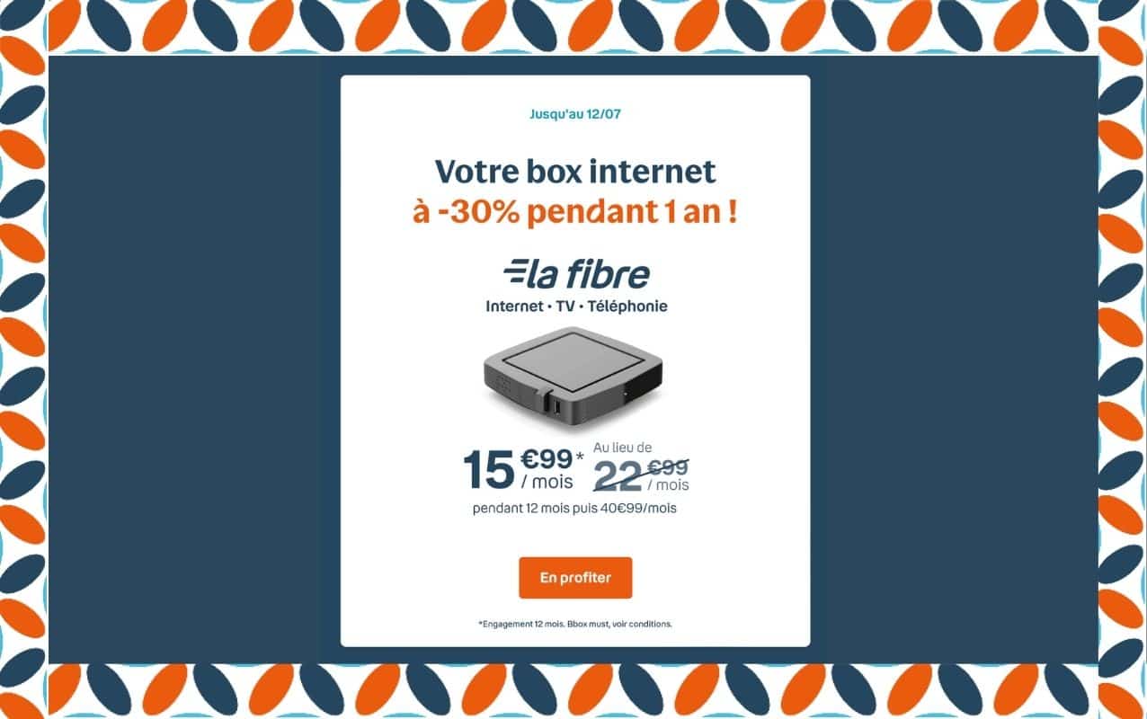 Offre Bbox must en promotion à -60% en juillet 2022