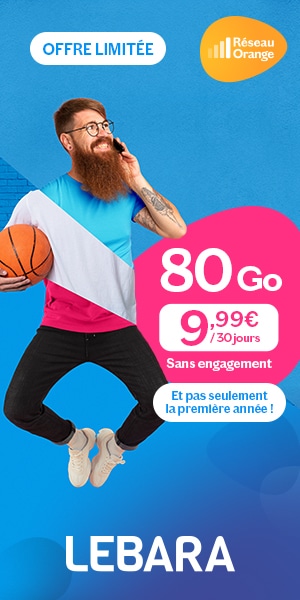 Forfait Lebara 80 Go à 9,99 € par mois