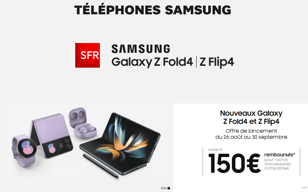 Lancement des nouveaux Galaxy Z Flip 4 et Z Fold 4 chez SFR