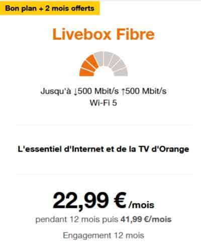 Livebox Fibre éligible deux mois offerts Orange