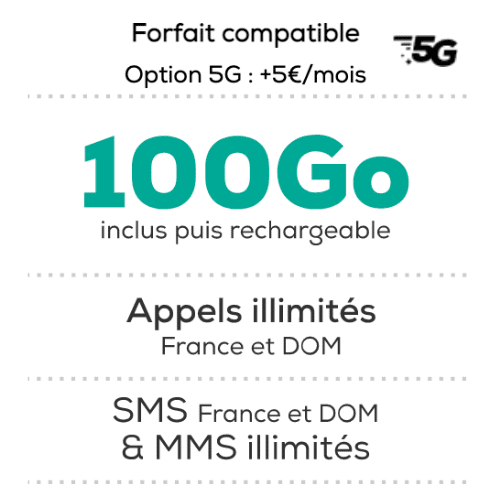 Le forfait 100 Go détaillé La poste Mobile