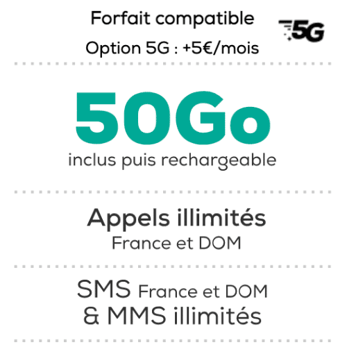 Le forfait 50 Go détaillé La poste Mobile