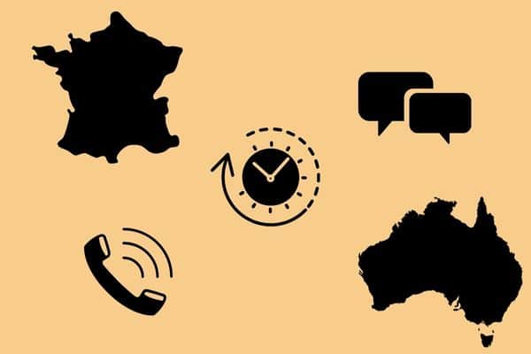 Une image pour illustrer le décalage horaire entre la France et l'Australie.