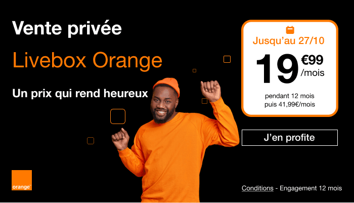 Vente privée Livebox Orange à 19,99€ par mois