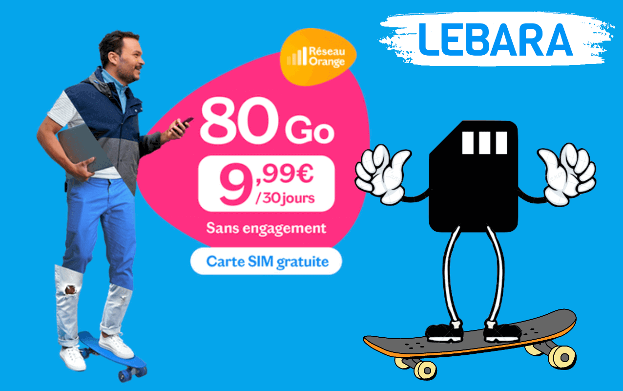 Carte Sim LebaraMobile - internet 10 Go - Appels, SMS illimités