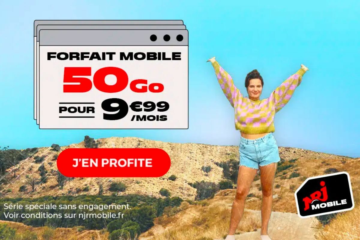 Découvrez le forfait 50 Go à moins de 10€/mois chez NRJ Mobile