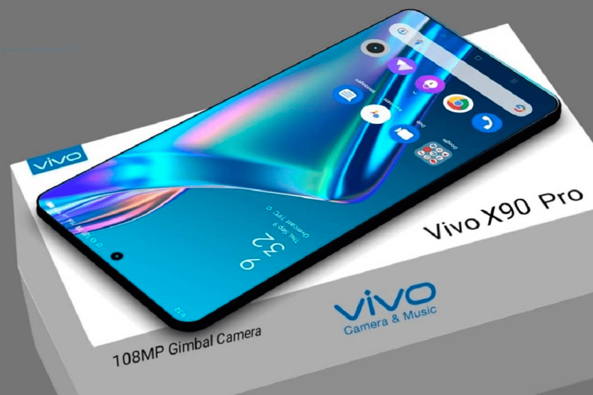 Le vivo X90 Pro+ posé sur sa boite