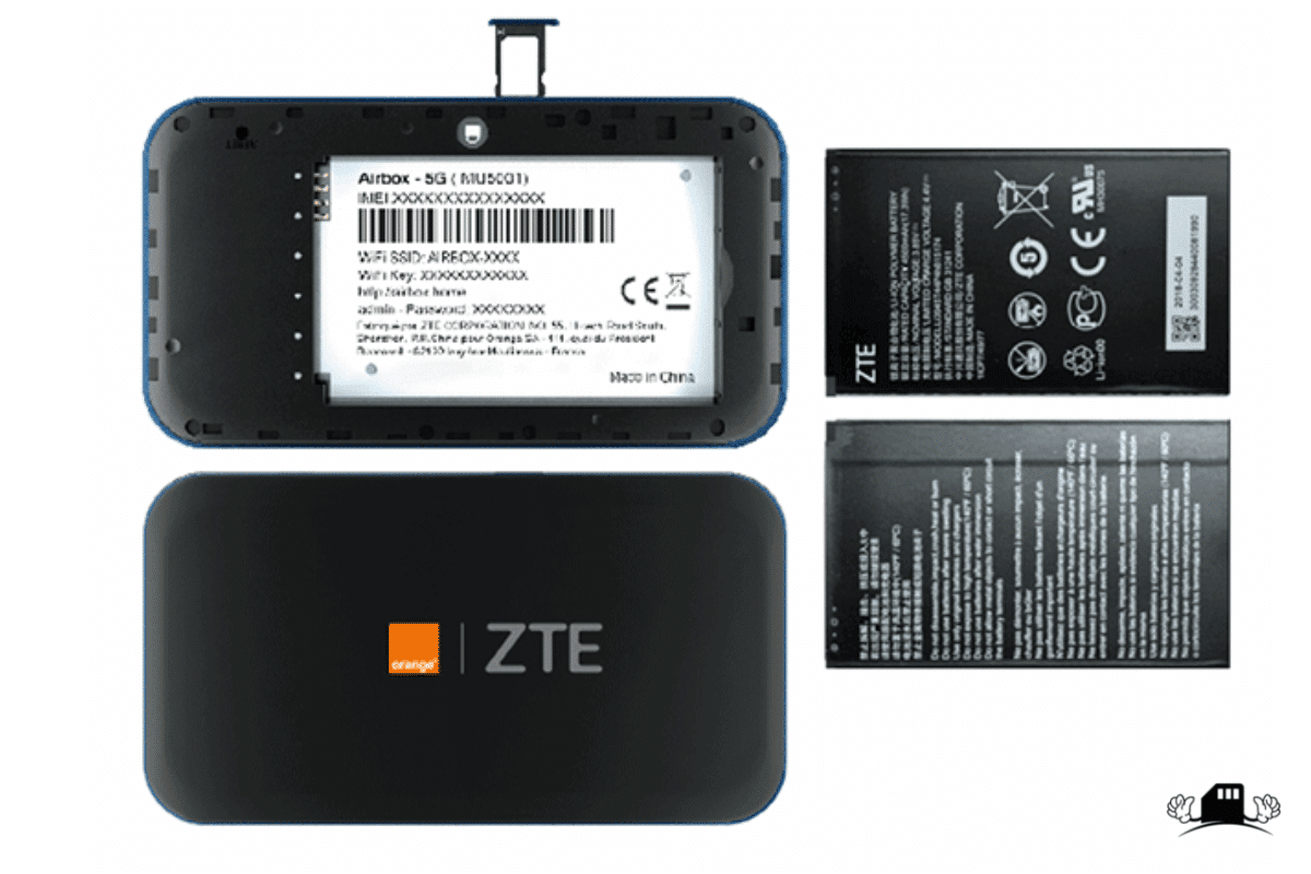 Vue arrière de la box 5G Orange (Airbox)