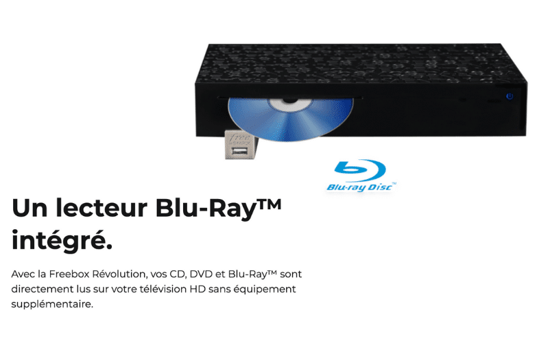 Freebox révolution : lecteur Blu Ray