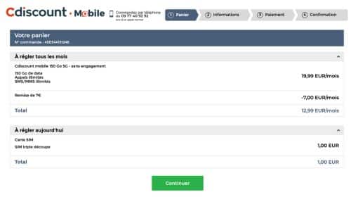 Souscrire une offre Cdiscount mobile