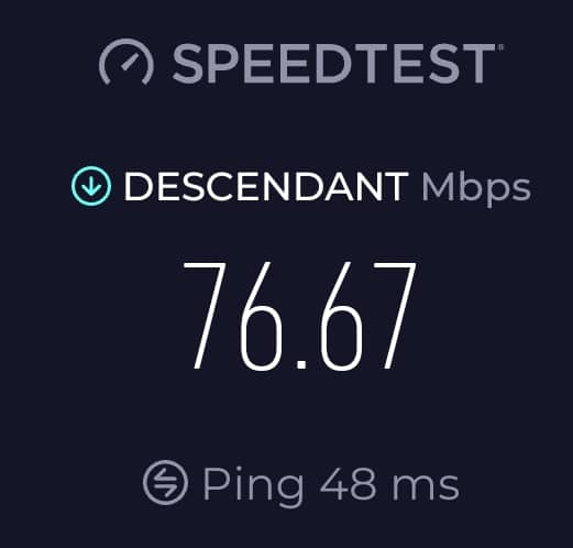 Test de vitesse de débit avec Auchan Télécom