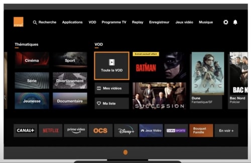 interface Tv d'orange sur livebox 6