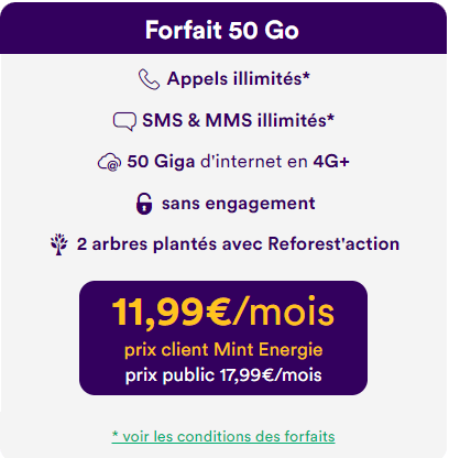 Mint forfait 50 Go