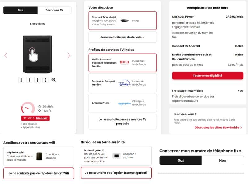 Souscription à la box ADSL power.