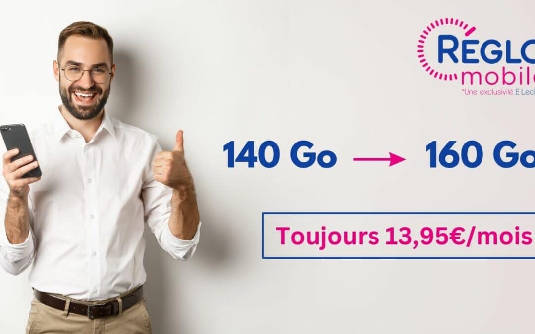 Evolution forfait Réglo Mobile : 20 Go de plus pour l’offre à 13,95€/mois !