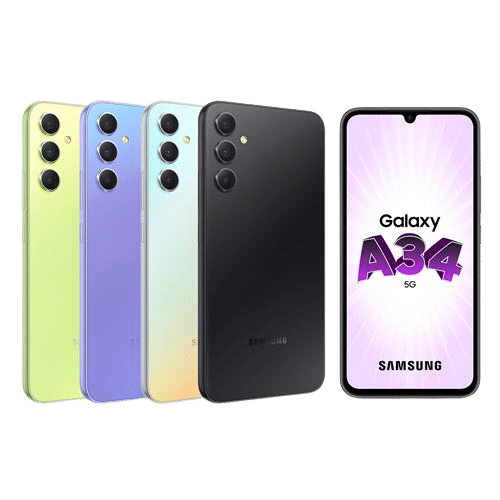 Le Galaxy A34 dans l'offre "Pack 1er smartphone"