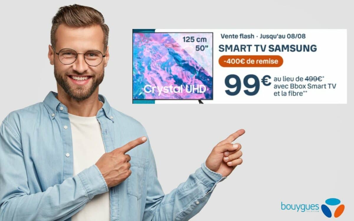 Promotion sur la smart TV proposée par Bouygues Telecom.
