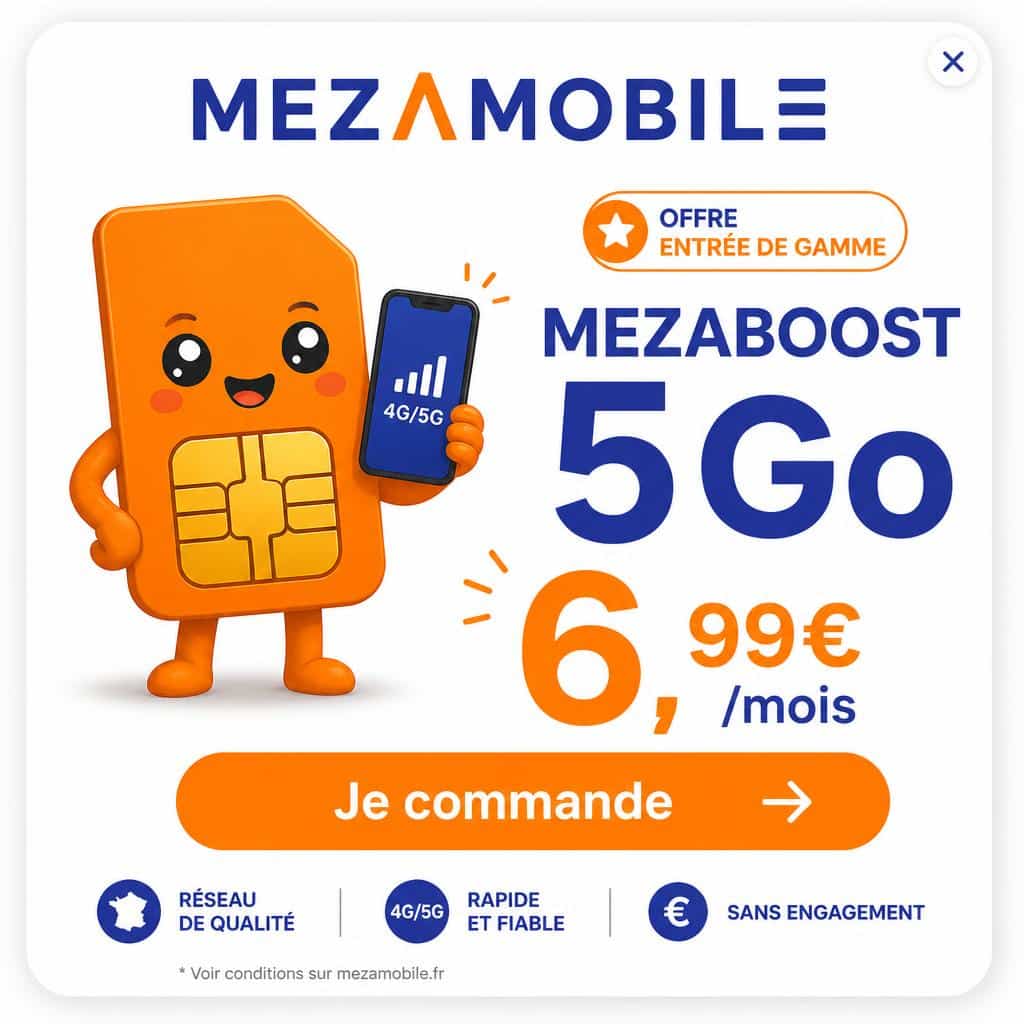 Forfait MEZABOOST 100Go à 18,99€/mois sans engagement - Mezamobile