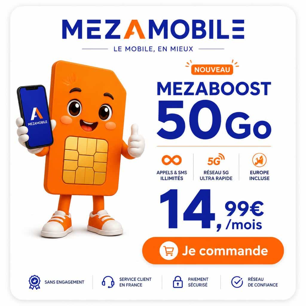 Forfait MEZABOOST 200Go à 25,99€/mois sans engagement - Mezamobile